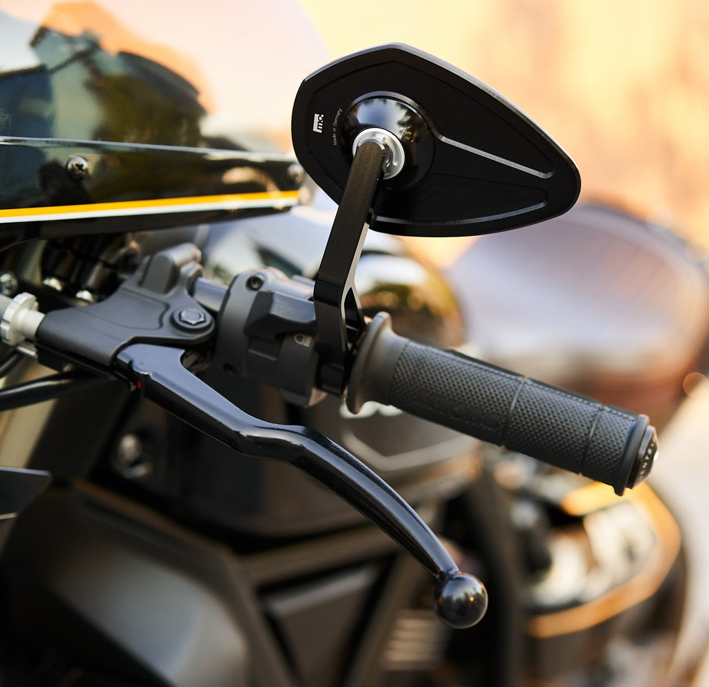 mo.view sport 130 The glassless handlebar end mirror for sporty motorcycle designs